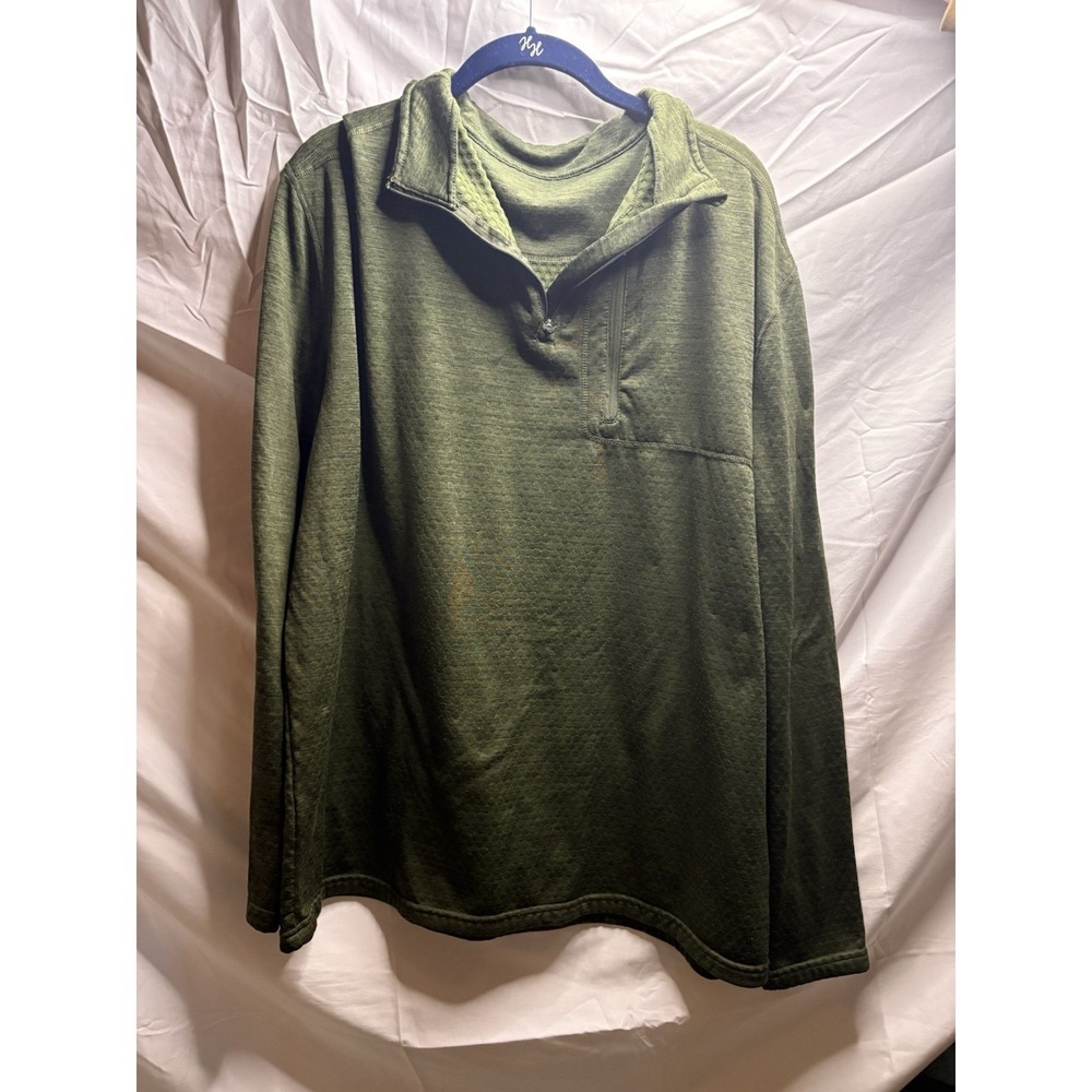 DUX Waterfowl 1/4 Zip Pullover Mens 2XL Zip Pocket Outdoor Hunting Green